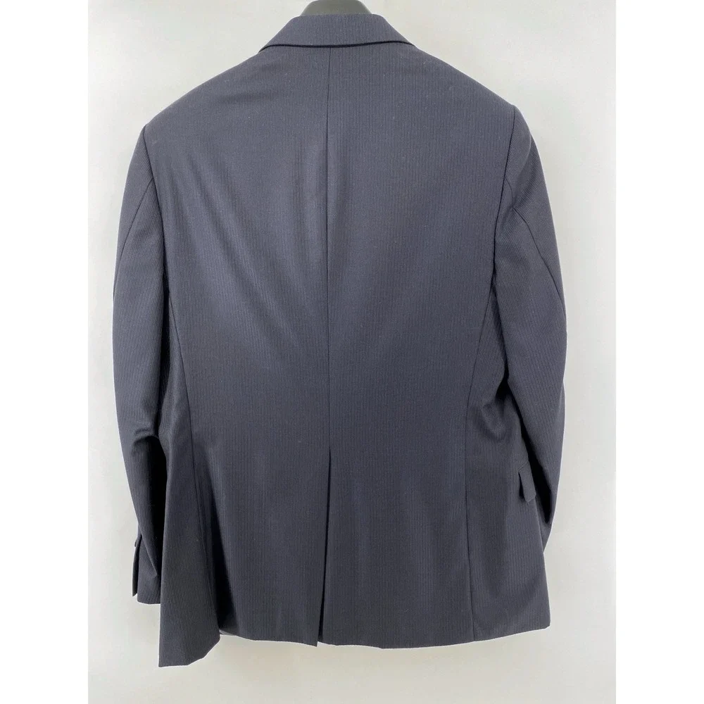Hickey Freeman Loro Piana Sport Coat Mens 44 Navy Blue Super 150s Wool Pinstripe